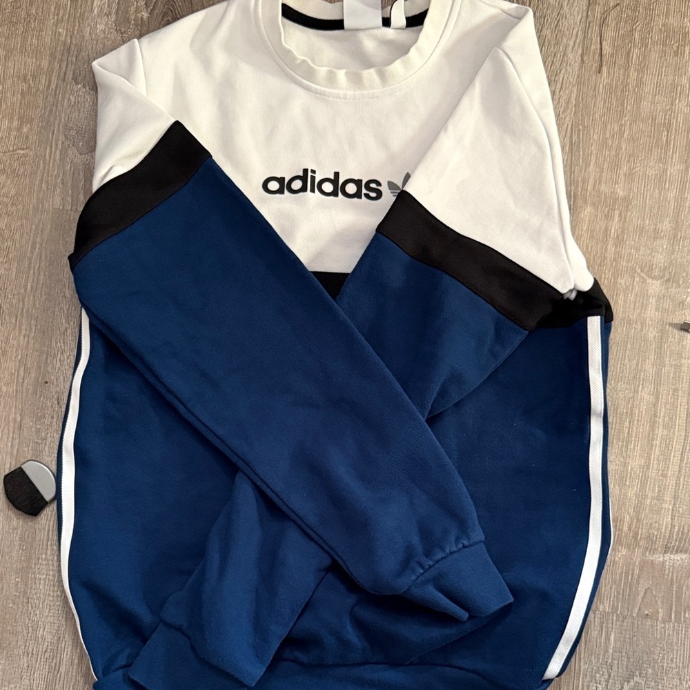 Adidas Navy and White Tracksuit Set - Picture 2 of 6